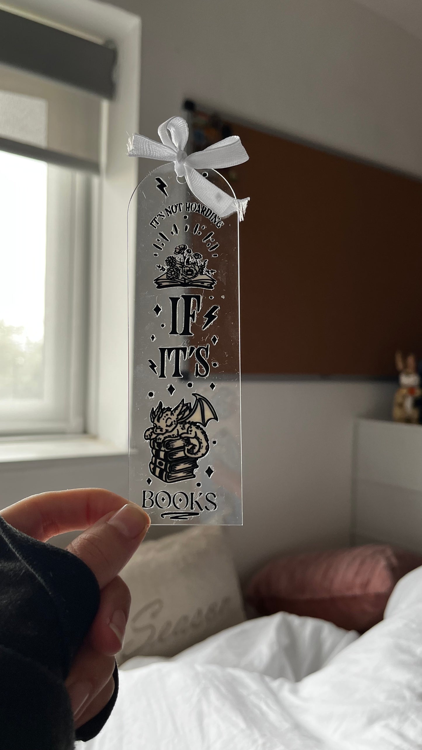 “It’s not hoarding if it’s books” bookmark