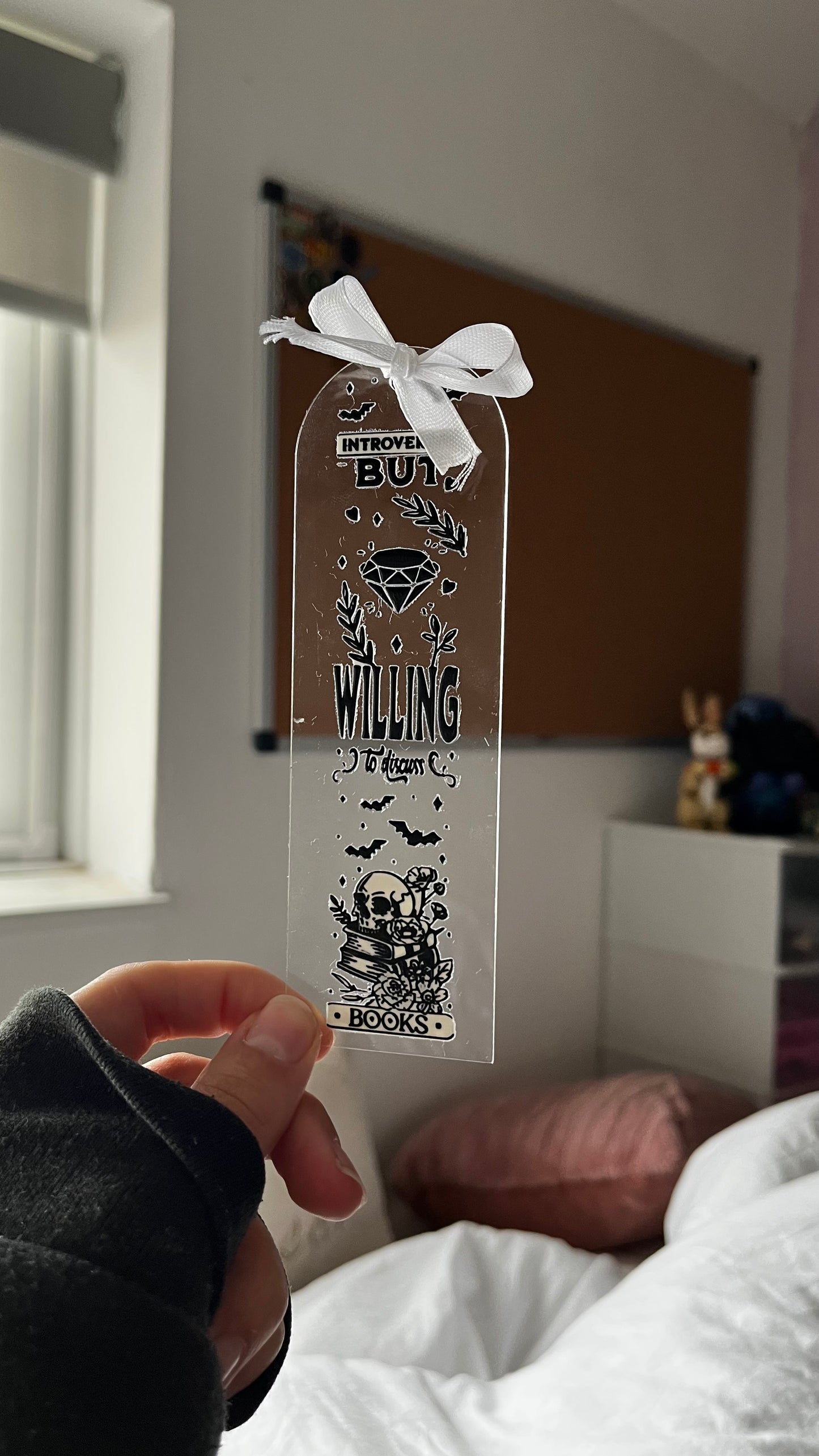 “Introverted but willing to discuss books” bookmark