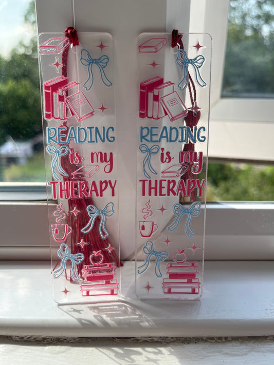 Reading is my therapy bookmark