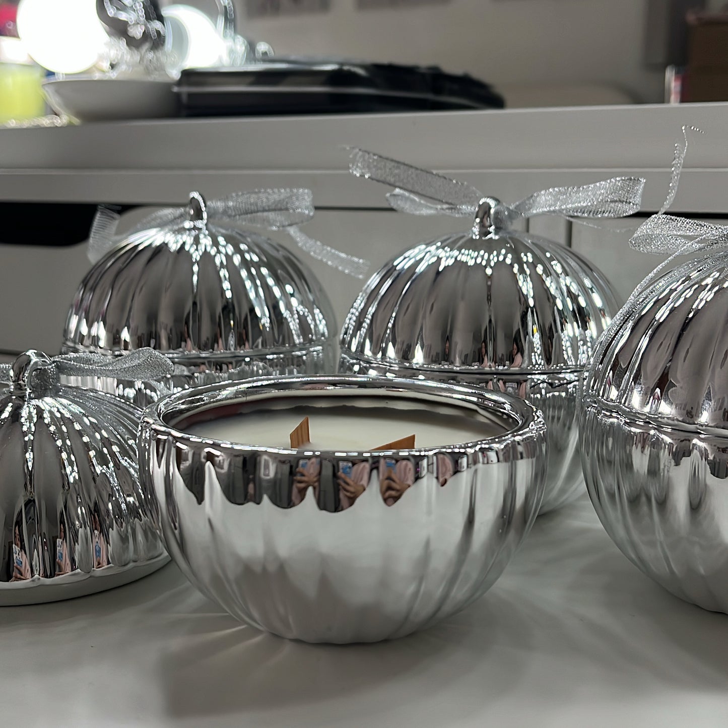 Silver Bauble Candles in Citrus Frost & Snowdrop ❄️